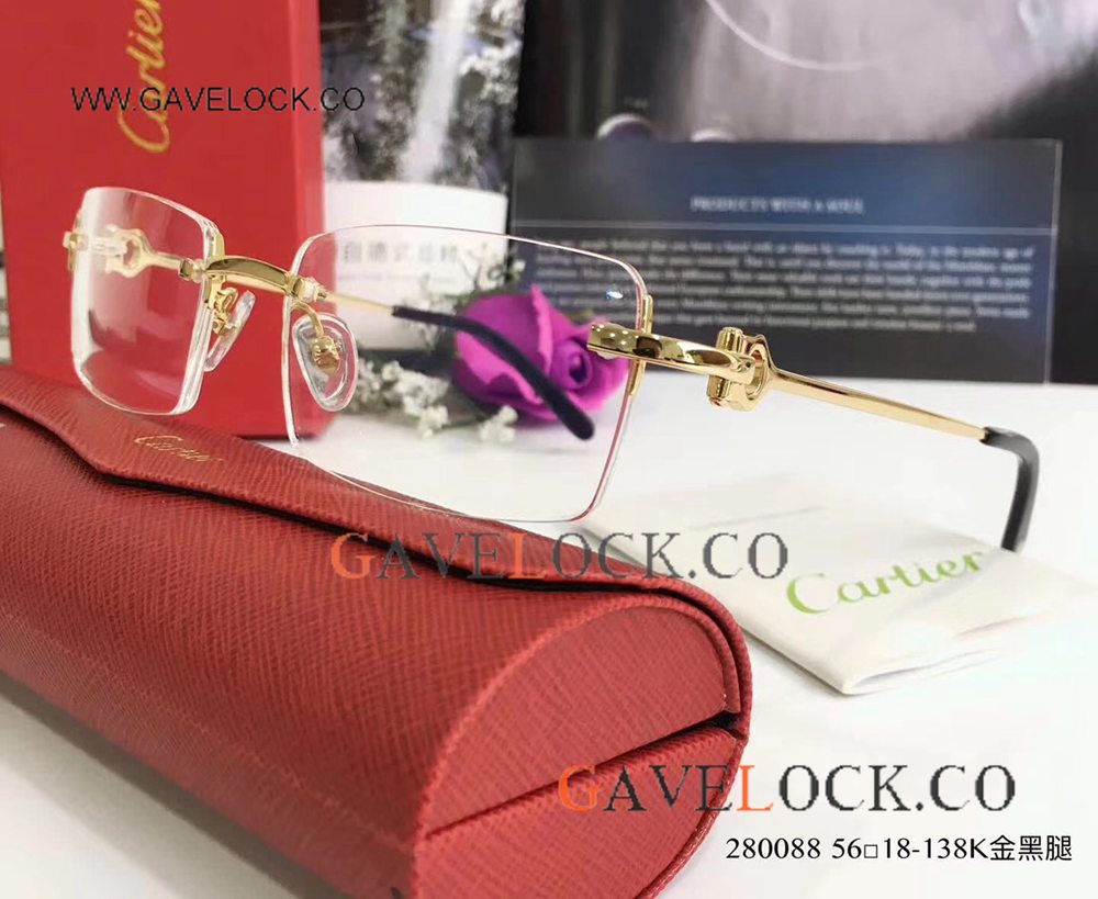 Wholesale Replica Cartier Eyeglasses Gold Frame Fashion Style/Men or Lady